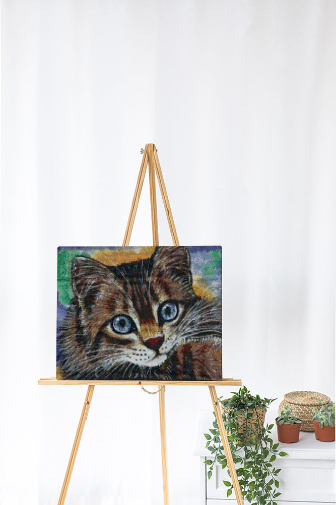 Kreuzstich - Kuschelige Katze | 50x35 cm - Diy - Fadenkunst