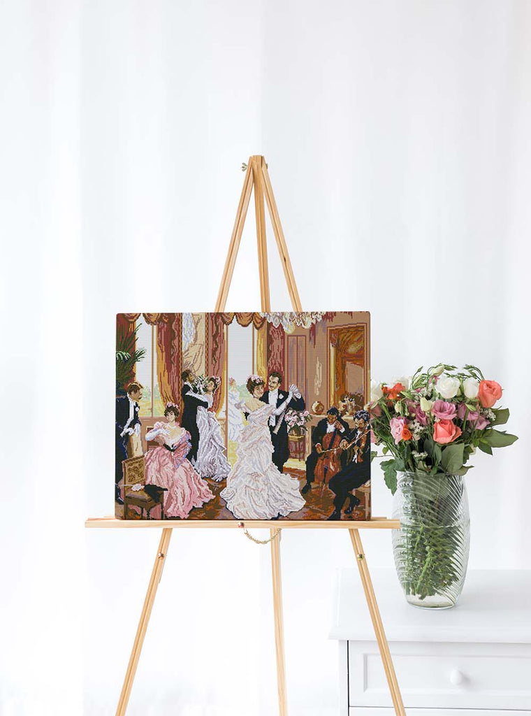 Kreuzstich -  Hochzeit Paar am tanzen | 60x50 cm - Diy - Fadenkunst