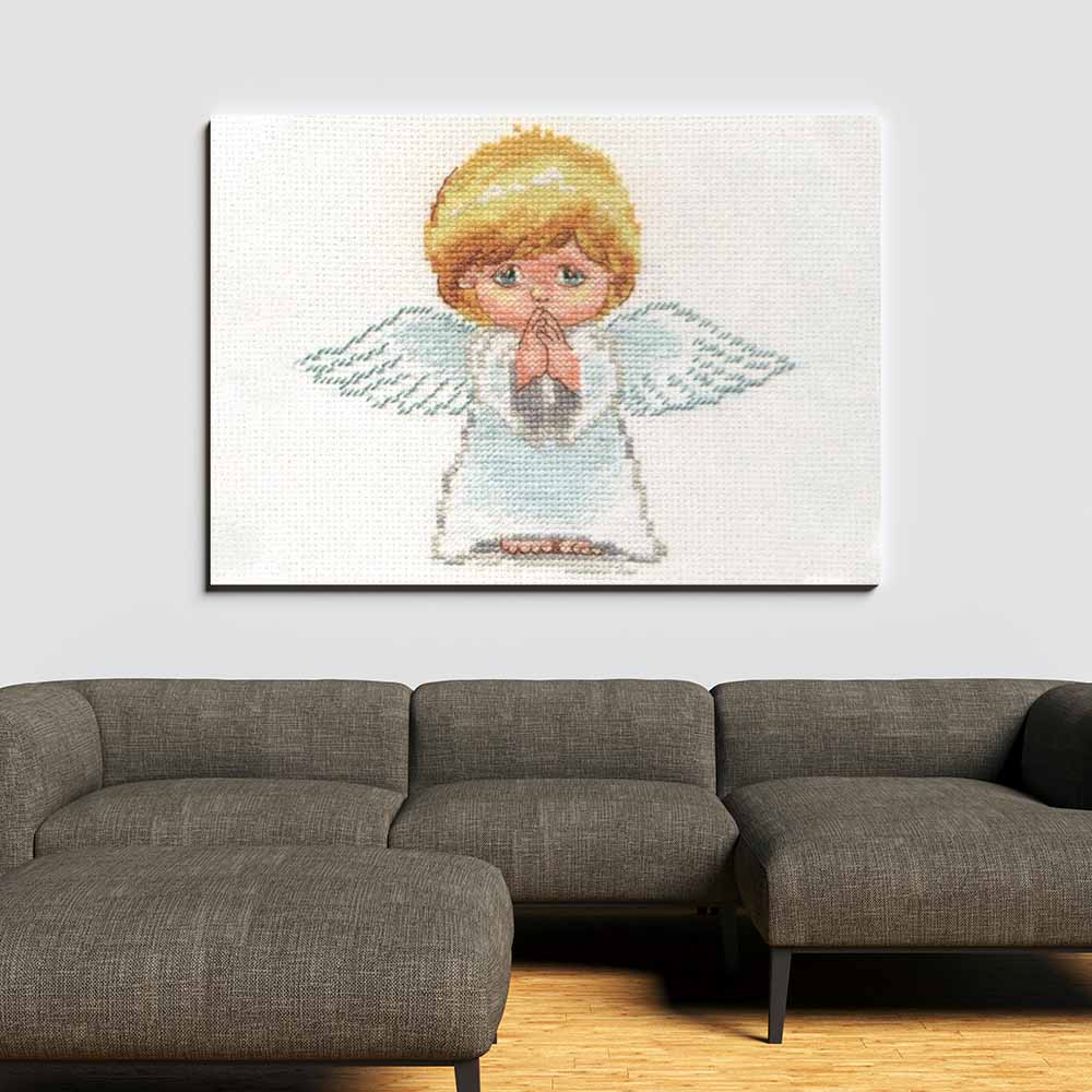 Kreuzstich - Mein Engel | 15x15 cm - Diy - Fadenkunst