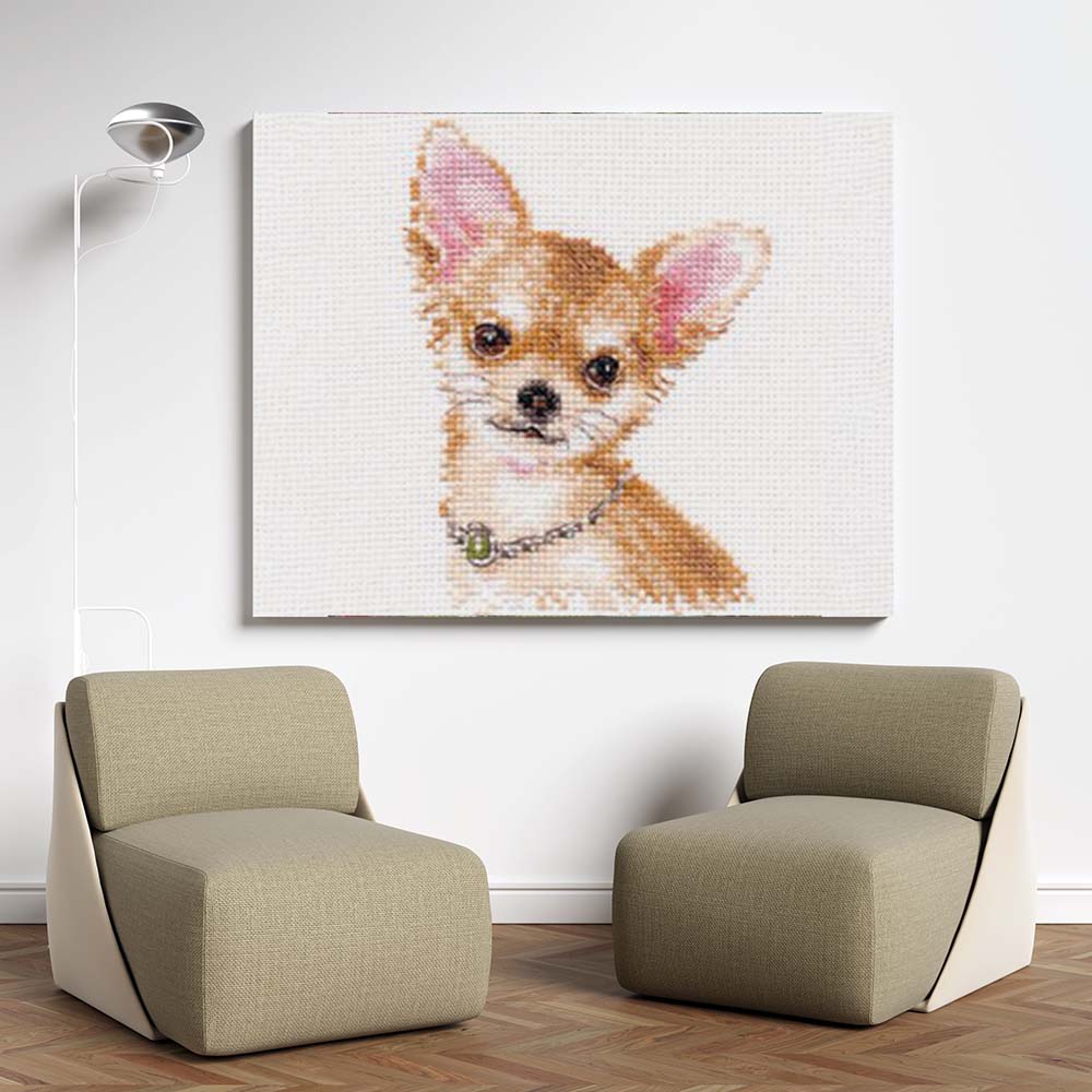 Kreuzstich - Chihuahua | 10x15 cm - Diy - Fadenkunst