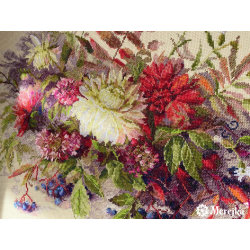 Kreuzstich - Herbst Blumen | 40x30 cm