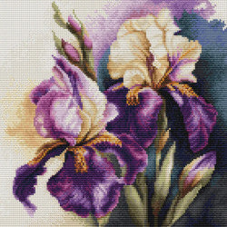 Kreuzstich | Lila Lilien 22x22 cm