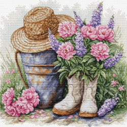Kreuzstich | Garten Deko -  29x29 cm