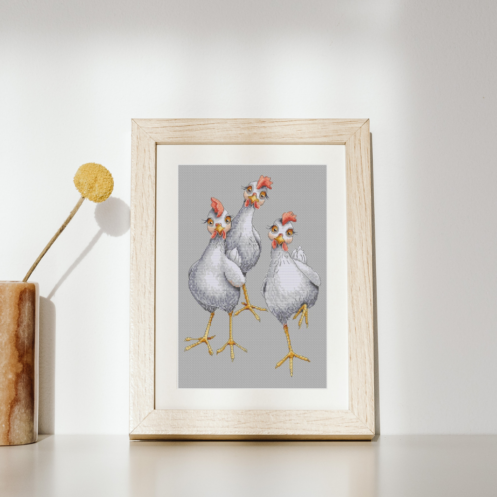 Kreuzstich -  | Meine Hühner  19x28 cm