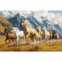 Kreuzstich | Wilde Pferde -  30x20 cm