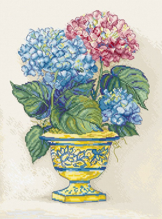 Kreuzstich -  | Hortensienblüten  30x22 cm