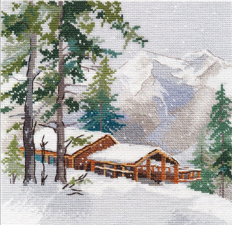 Kreuzstich -  | Berge im Winter  20x20 cm