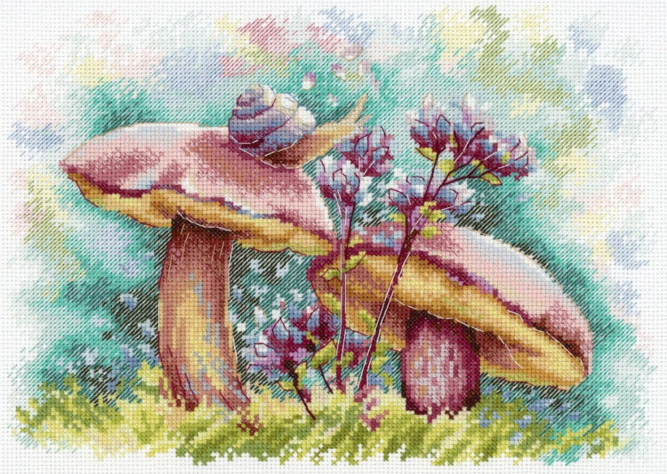 Kreuzstich -  | Maronen Pilze  18x24 cm