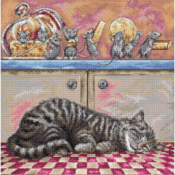 Kreuzstich | Wenn die Katze schläft -  27x27 cm