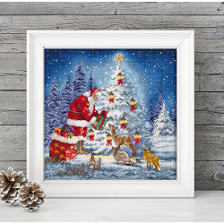 Kreuzstich | Weihnachtsbaum im Schnee -  29x29 cm