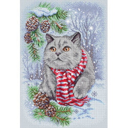 Kreuzstich | Winter Katze 19x28 cm