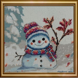Kreuzstich | Kleiner Schneemann -  21x30 cm