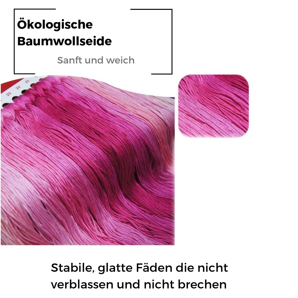 Kreuzstich -  violette Rose mit Schmetterling | 115x40 - Diy - Fadenkunst