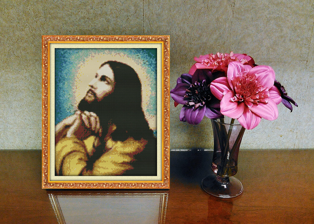 Kreuzstich -  | Jesus beim Beten  30 x 38 cm
