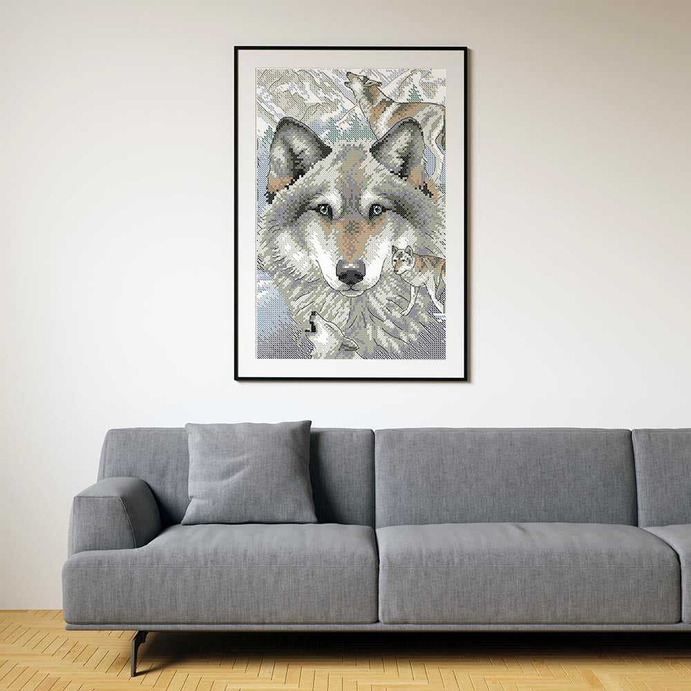 Kreuzstich - Wölfe im Schafspelz | 40x40 cm - Diy - Fadenkunst