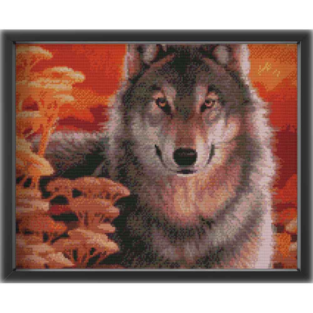 Kreuzstich - Böser Wolf | 45x50 cm - Diy - Fadenkunst