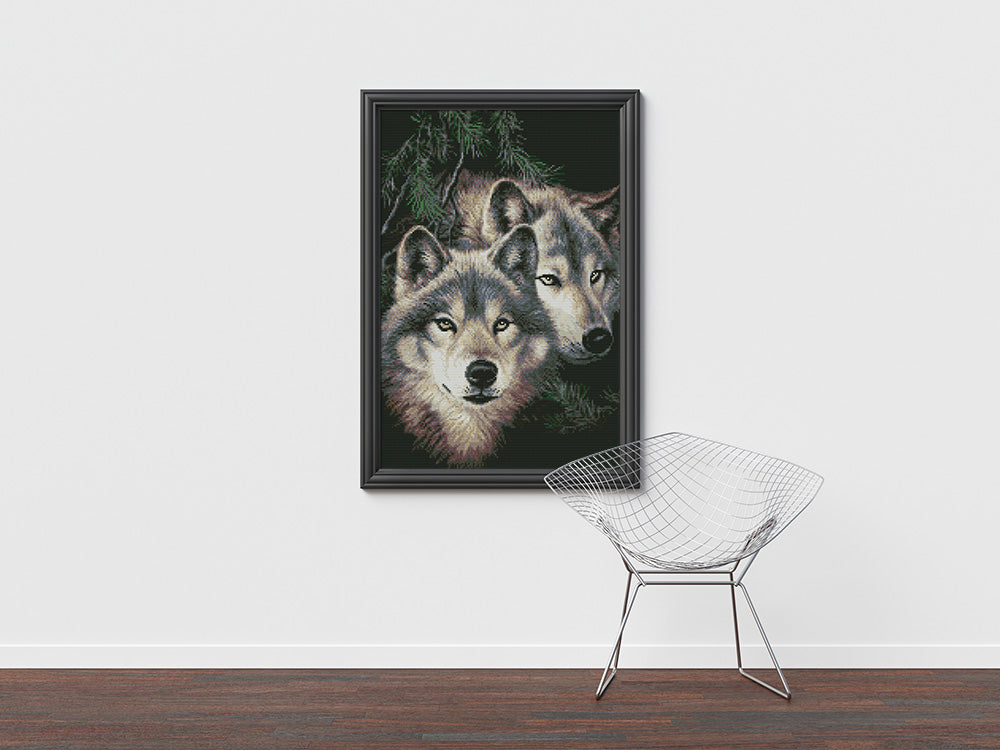 Kreuzstich - zwei große schöne Hunde  | 45x50 cm - Diy - Fadenkunst