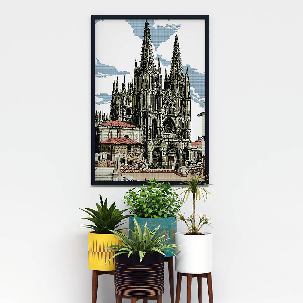Kreuzstich - Klosterkirche | 60x80 cm - Diy - Fadenkunst