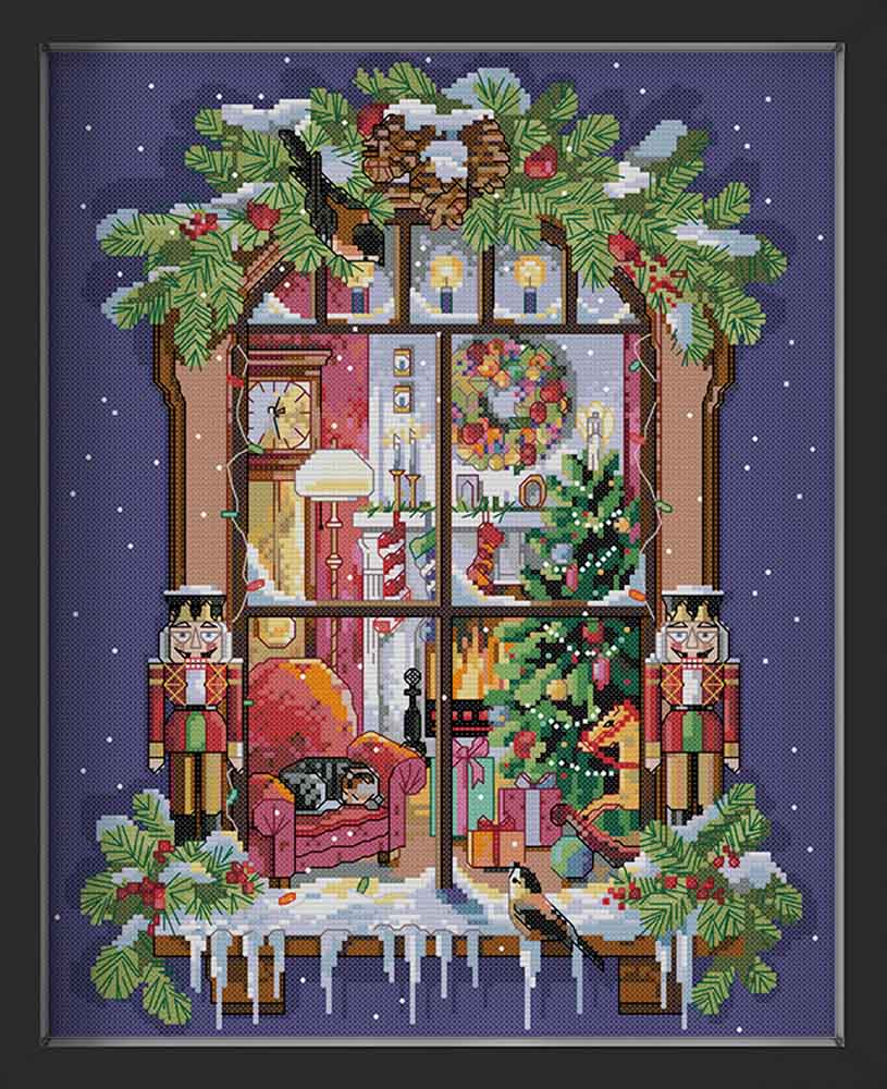 Kreuzstich -  Weihnachtsfenster | 35x45 cm - Diy - Fadenkunst