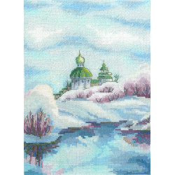 Kreuzstich - Frühling Schneeschmelze | 15x20 cm