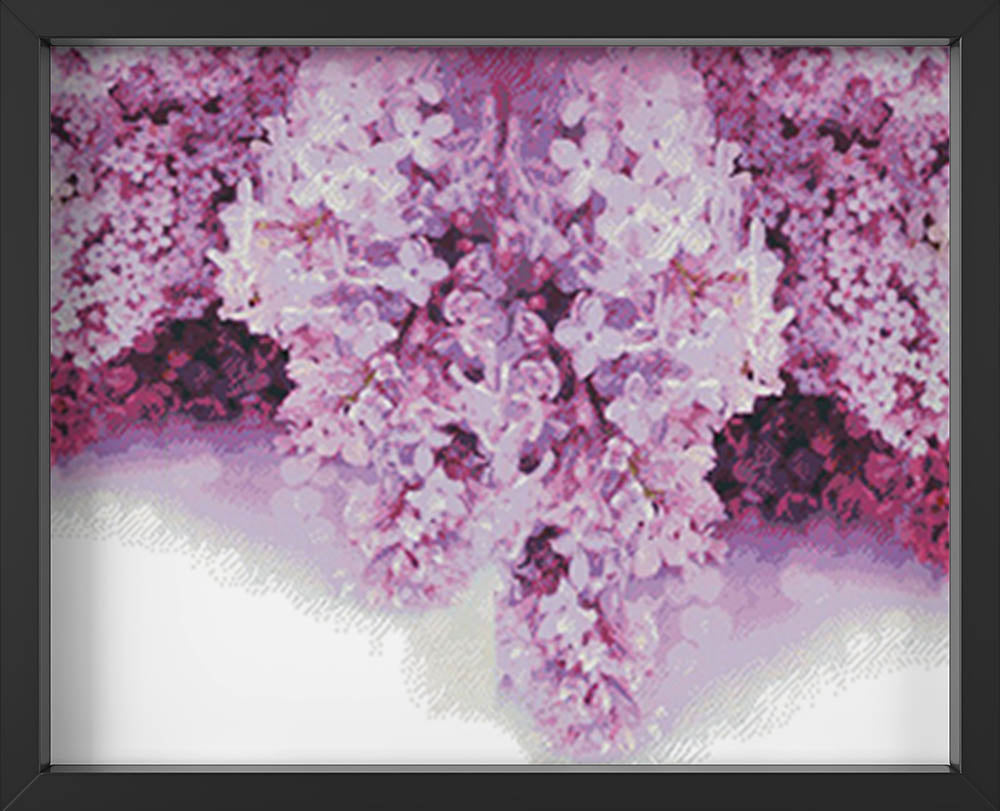 Kreuzstich -  wunderschöner Flieder | 130x60 - Diy - Fadenkunst