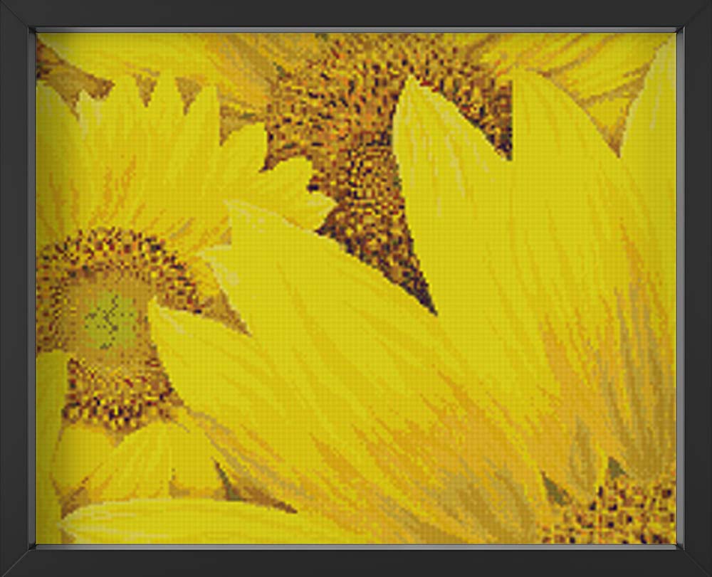 Kreuzstich -  schöne Sonnenblumen | 90x40 cm - Diy - Fadenkunst