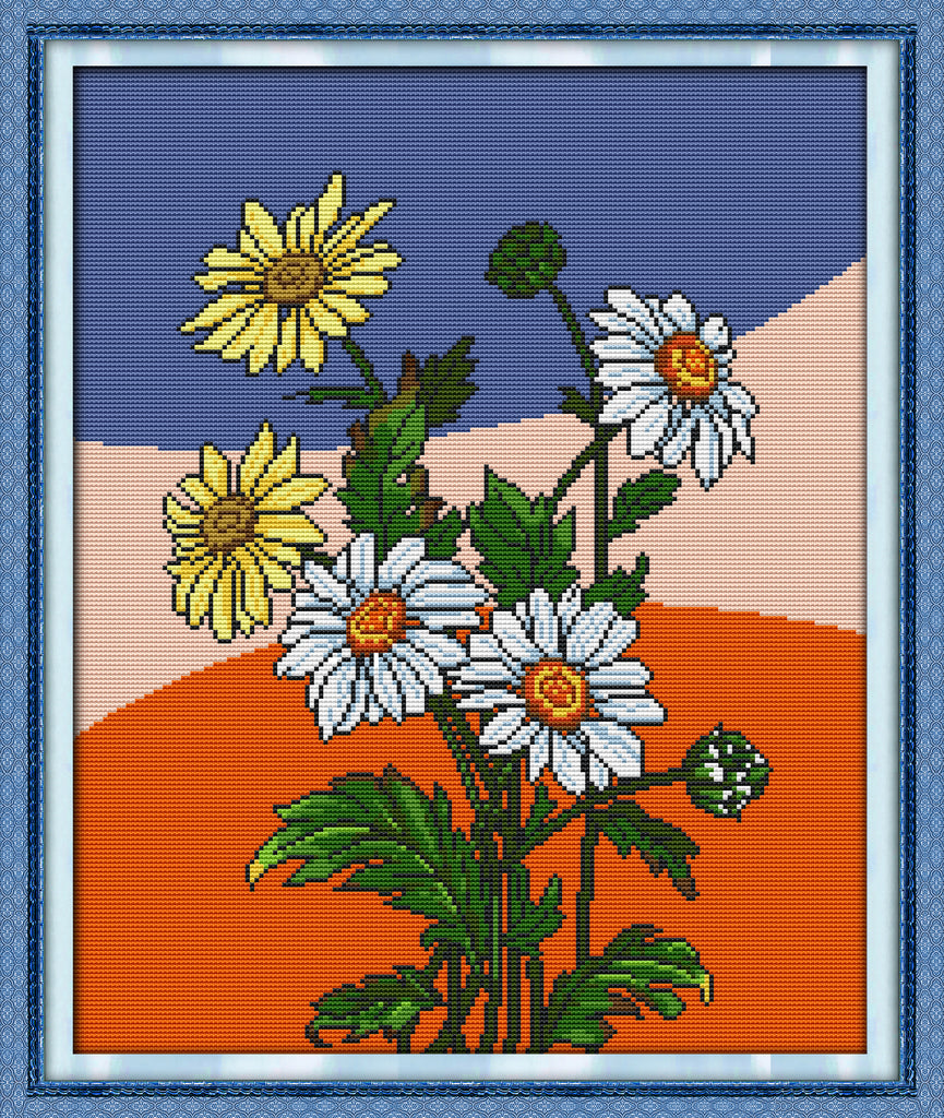 Kreuzstich | Margheriten - 40 x 47 cm