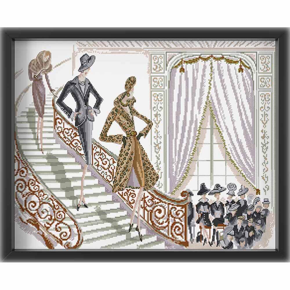 Kreuzstich - Die Hochzeit | 60x45 cm - Diy - Fadenkunst