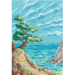 Kreuzstich - Pinie am Meer | 12x18 cm