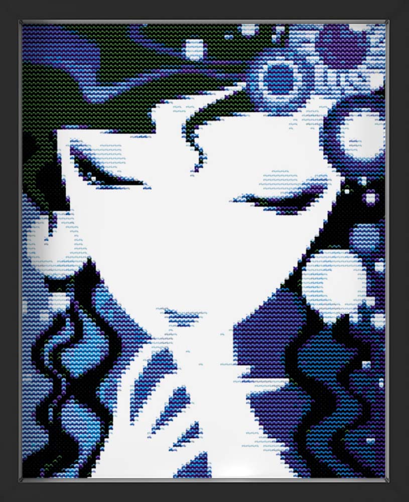 Kreuzstich -  Abstrakte blaue Frau | 20x30 cm - Diy - Fadenkunst