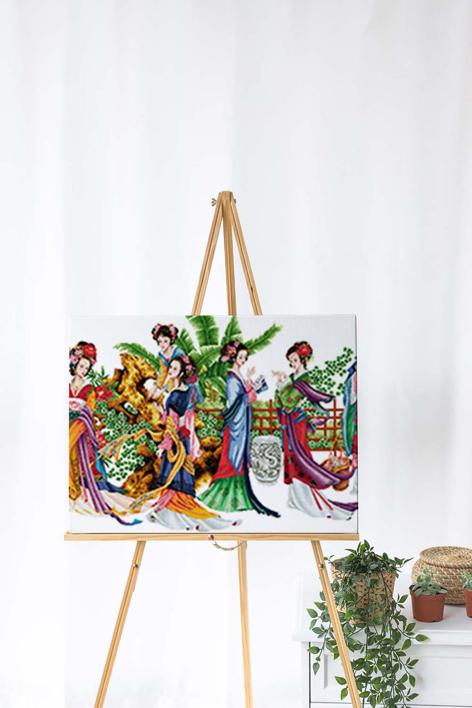 Kreuzstich -  Frauen in tollen Abendkleidern | 280x75 cm - Diy - Fadenkunst