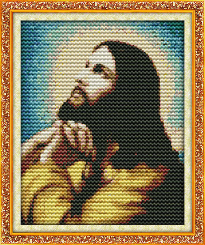 Kreuzstich -  | Jesus beim Beten  30 x 38 cm