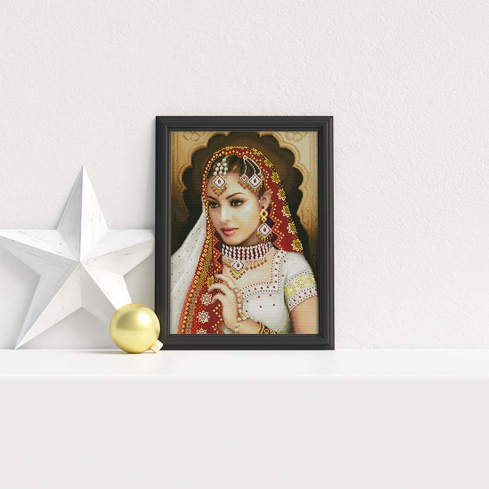 Kreuzstich - Indische elegante Frau | 40x50 cm - Diy - Fadenkunst