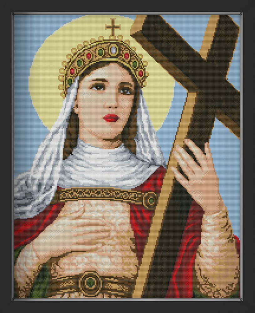 Kreuzstich - Religiöse Frau mit Kreuz | 40x60 cm - Diy - Fadenkunst