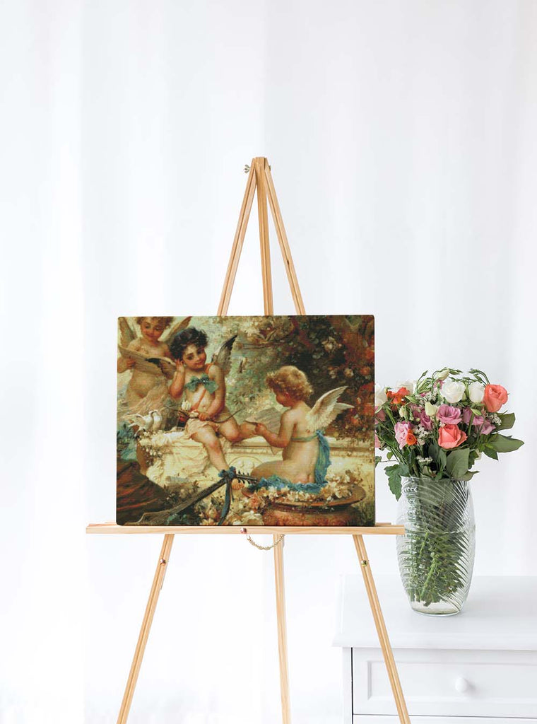 Kreuzstich - drei Engel | 70x70 - Diy - Fadenkunst