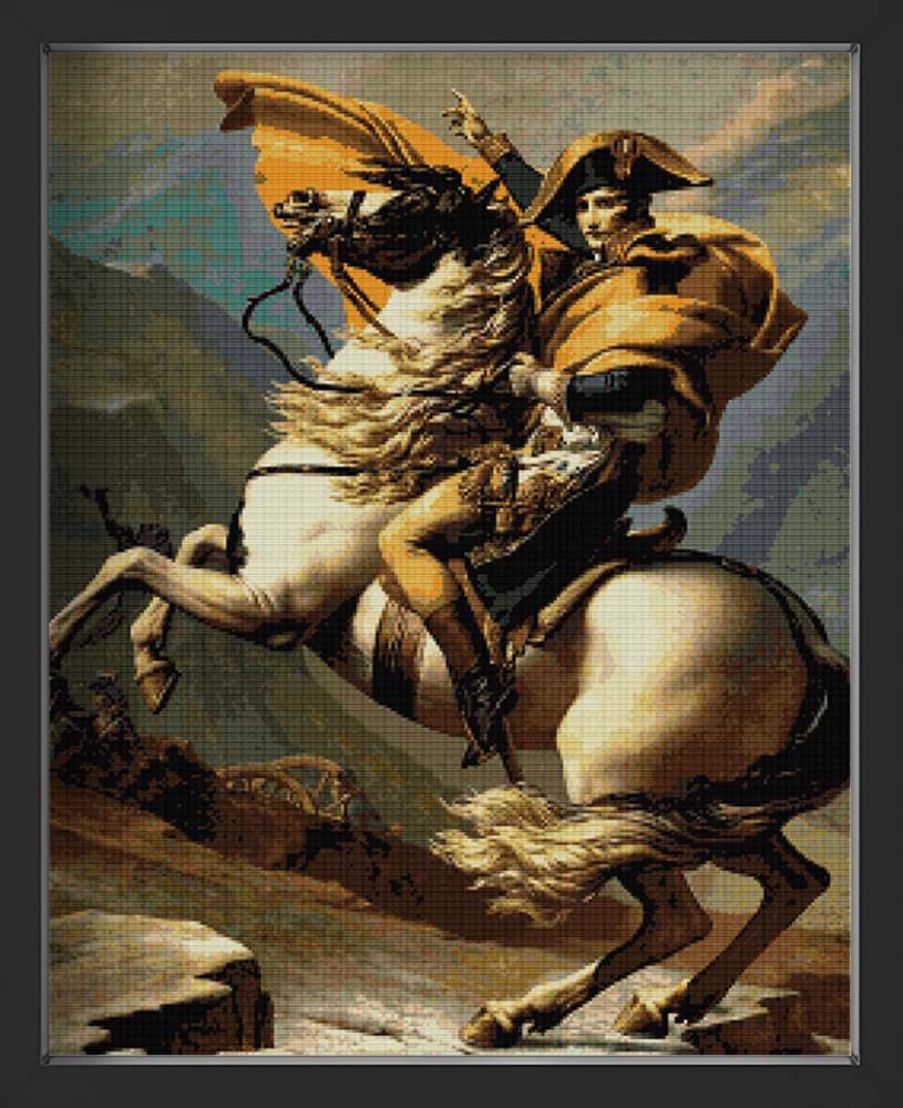 Kreuzstich - Mann auf Pferd | 50x60 cm - Diy - Fadenkunst