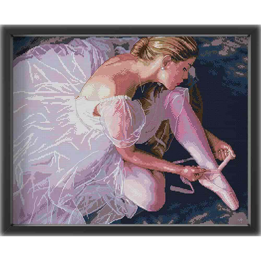 Kreuzstich - Ballerina | 54x54 cm - Diy - Fadenkunst