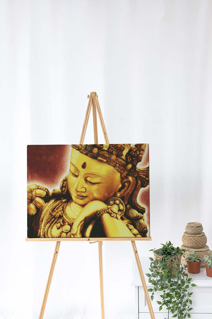 Kreuzstich -  Goldener Buddha | 60x60 cm - Diy - Fadenkunst