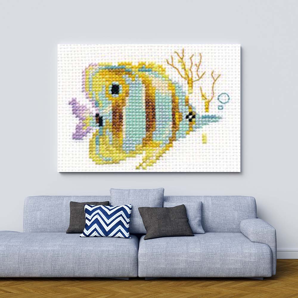 Kreuzstich - Tropische Fische 2 | 10x10 cm - Diy - Fadenkunst