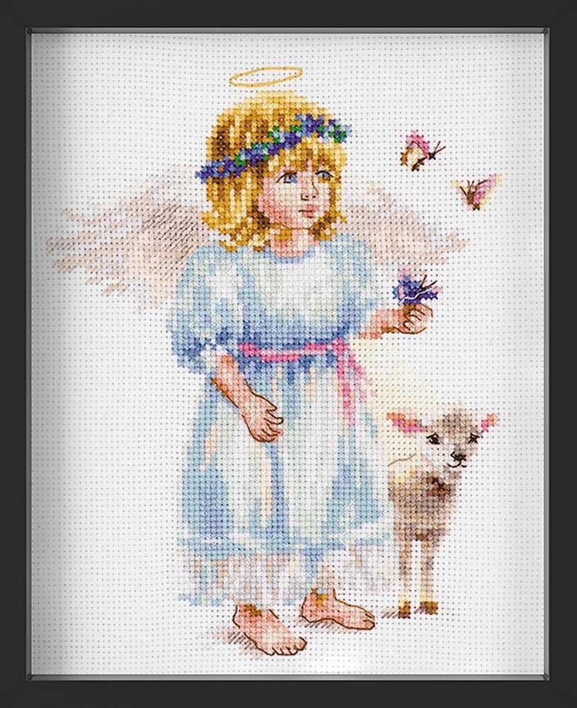 Kreuzstich - Engel | 15x20 cm - Diy - Fadenkunst