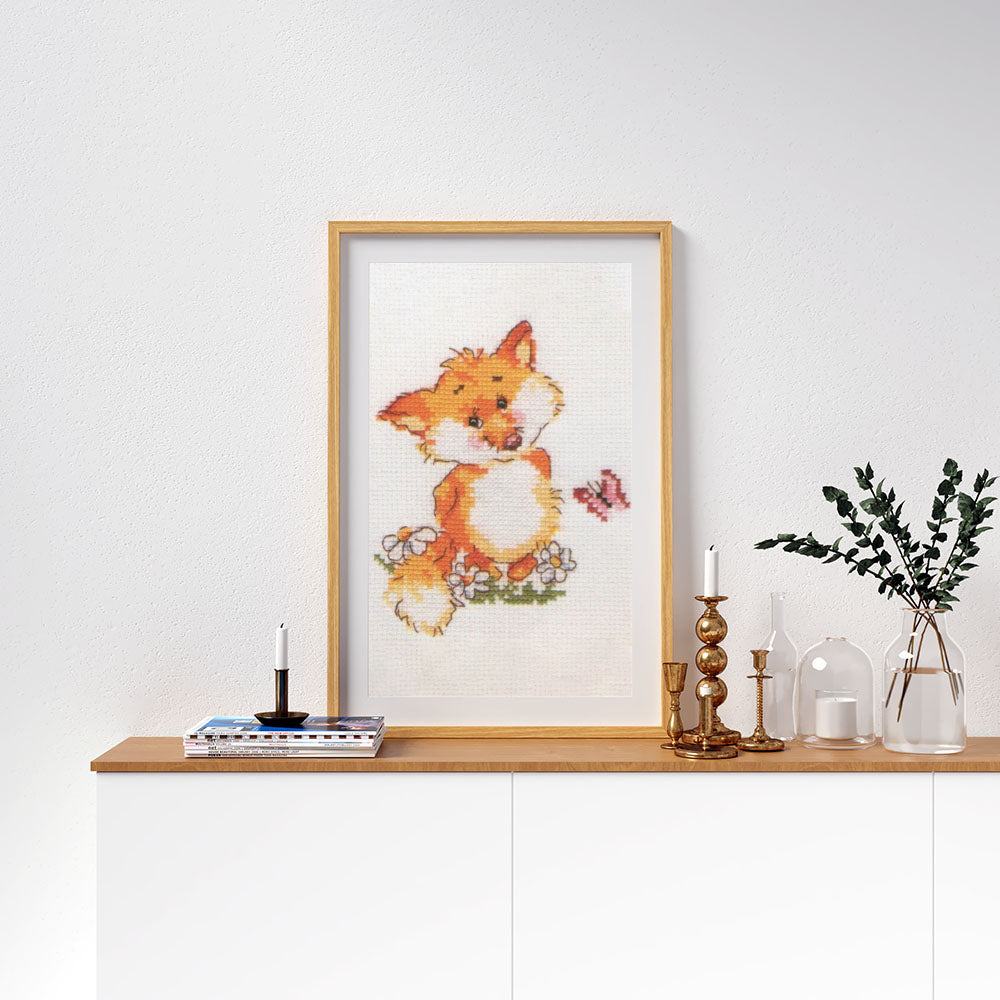 Kreuzstich - Kleiner Fuchs | 10x15 cm - Diy - Fadenkunst