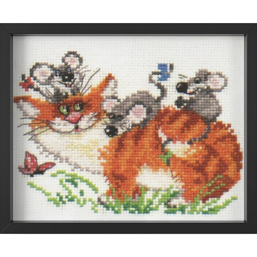 Kreuzstich - Spaziergang | 15x15 cm - Diy - Fadenkunst