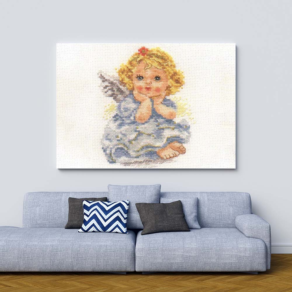 Kreuzstich - Engel des Traums | 15x15 cm - Diy - Fadenkunst