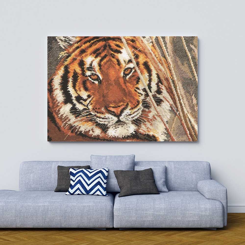Kreuzstich - Tiger | 35x30 cm - Diy - Fadenkunst