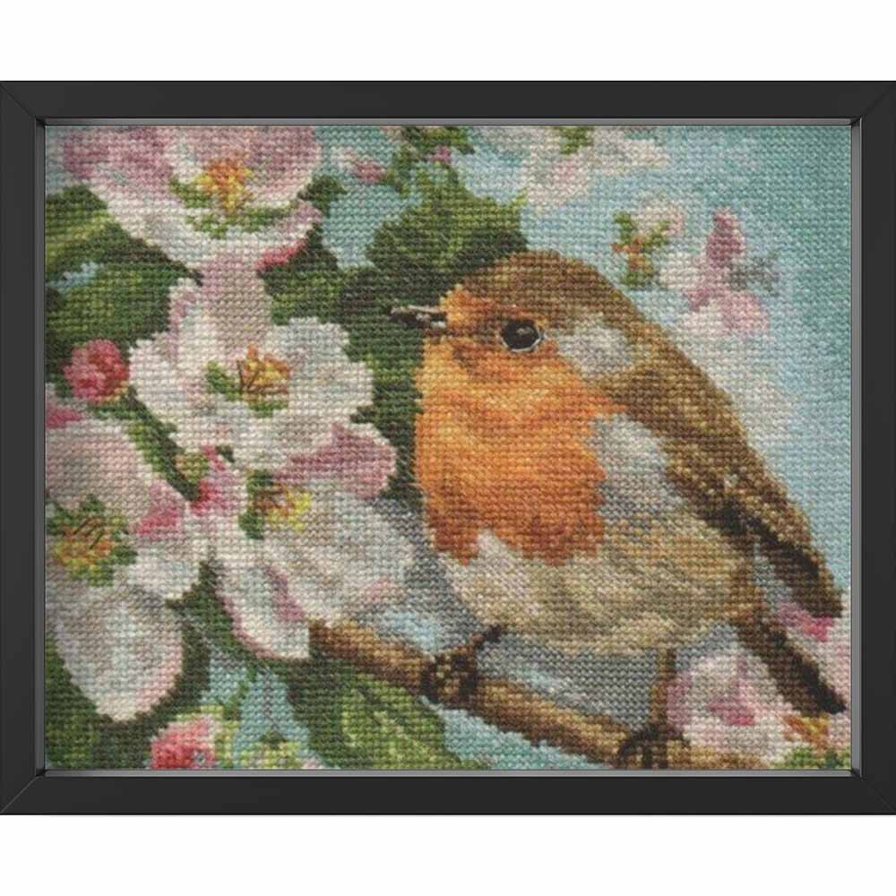 Kreuzstich - Robin | 20x20 cm - Diy - Fadenkunst