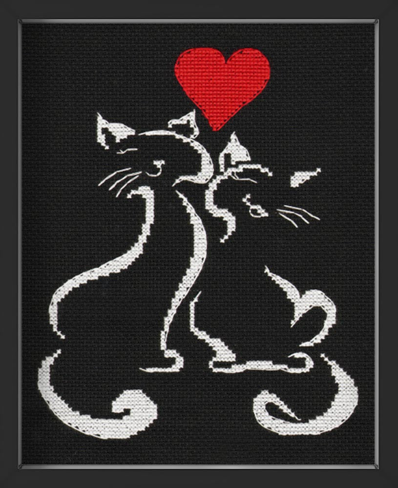 Kreuzstich - L'Amour | 15x20 cm - Diy - Fadenkunst