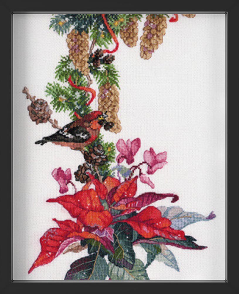 Kreuzstich - Weihnachtsstern | 20x45 cm - Diy - Fadenkunst