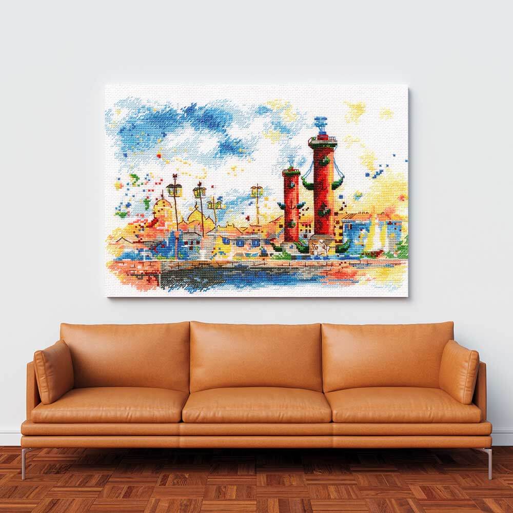 Kreuzstich - Vasilievsky Island  | 30x20 cm - Diy - Fadenkunst