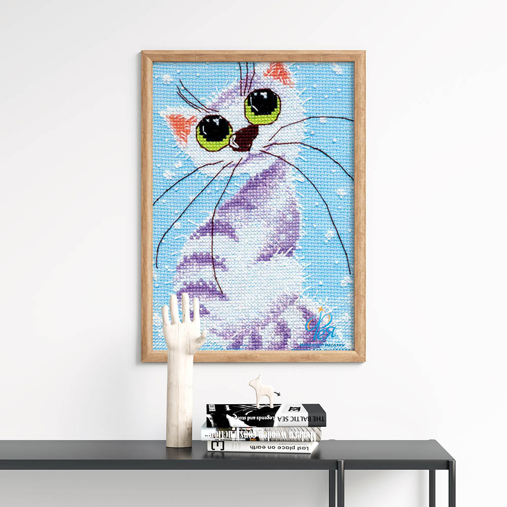 Kreuzstich - Kleine Katze 2 | 15x20 cm - Diy - Fadenkunst