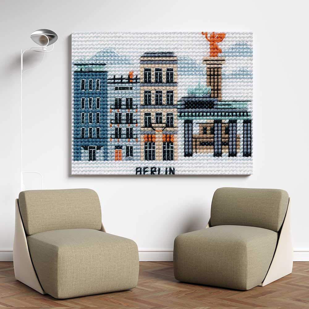 Kreuzstich - Berlin | 10x10 cm - Diy - Fadenkunst